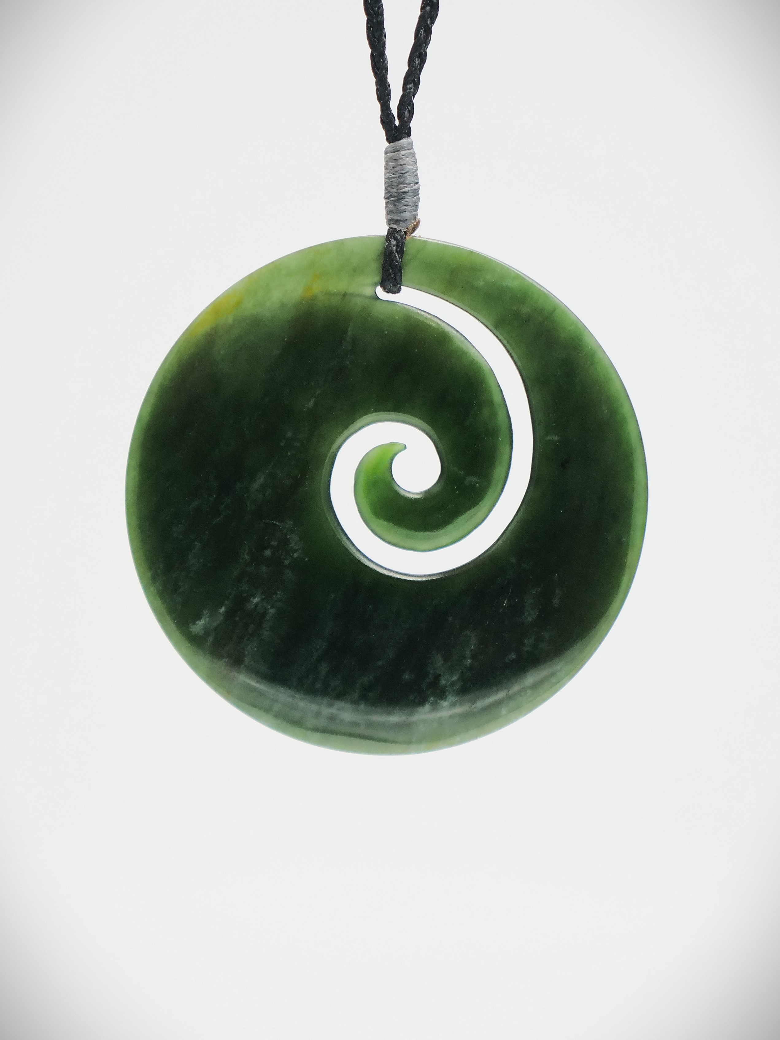 Moko Pounamu Koru NZ Genuine Kawakawa Greenstone - Parawa