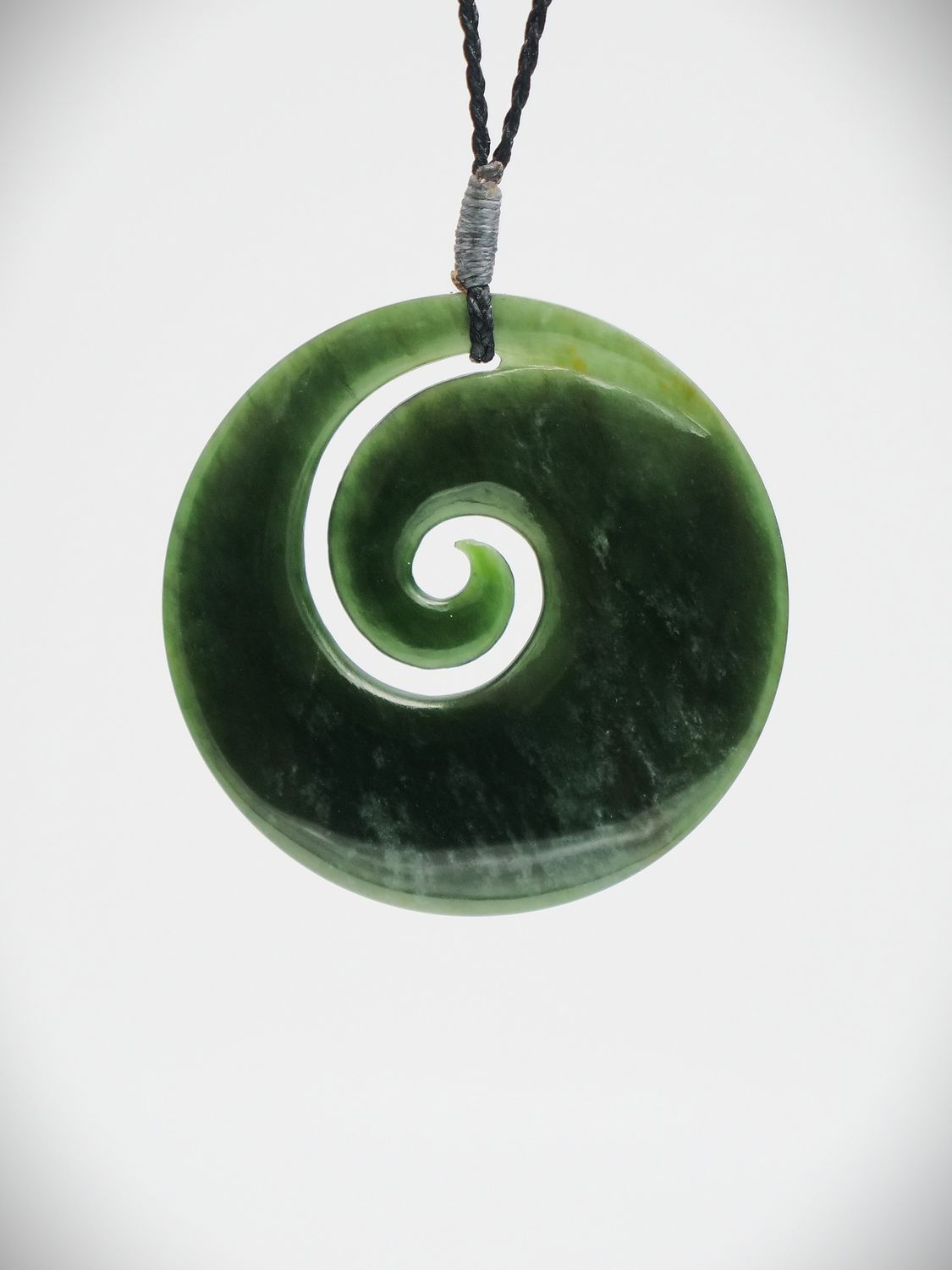 Moko Pounamu Koru NZ Genuine Kawakawa Greenstone - Parawa