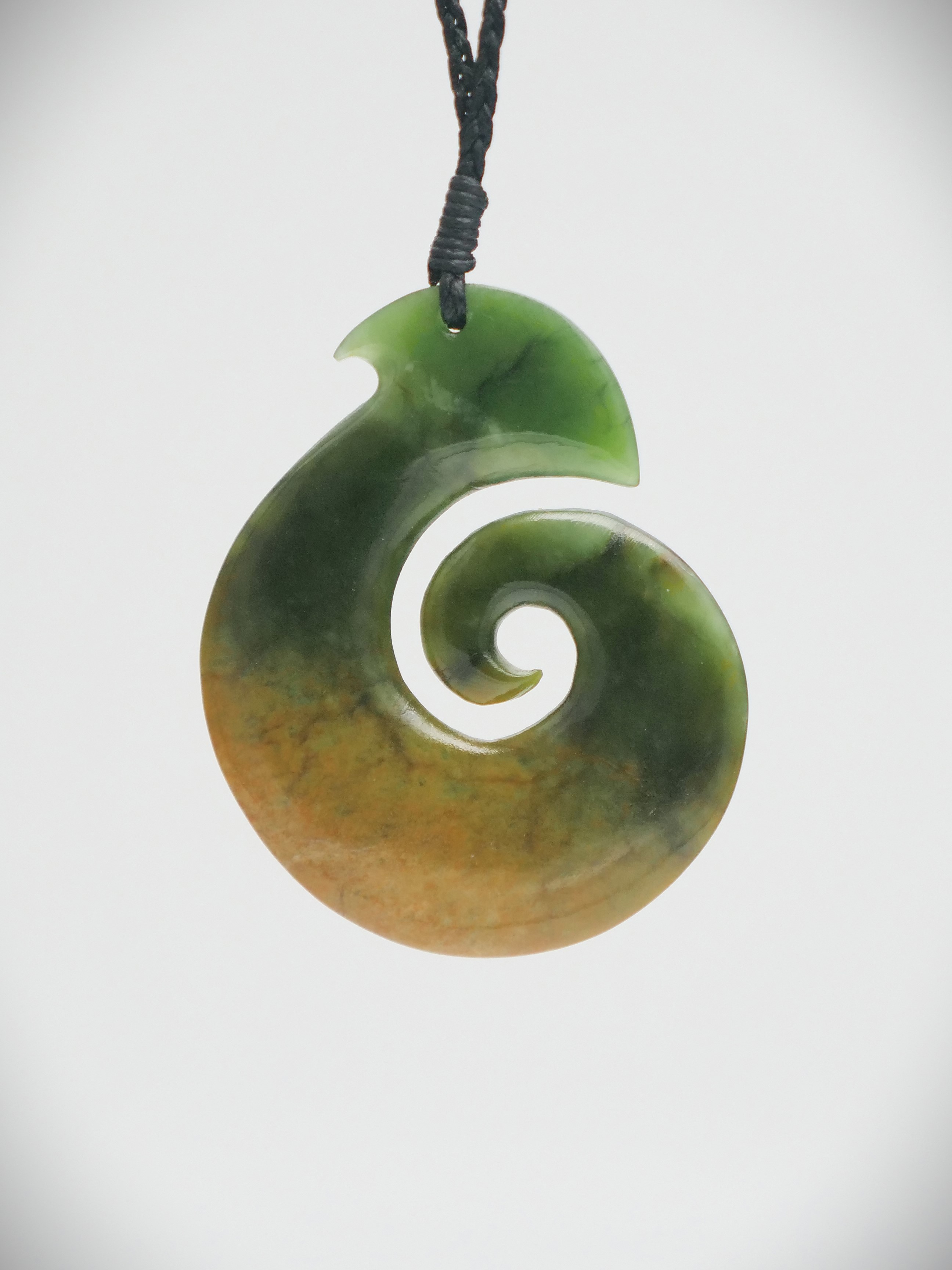 Moko Pounamu Koru NZ Genuine Marsden Flower Greenstone - Hawea