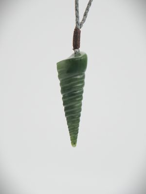 Moko Pounamu Seashell NZ Genuine Kawakawa Greenstone - Tawai