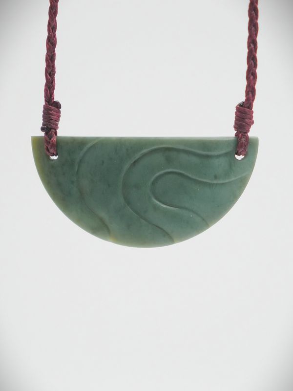 Moko Pounamu Kouma (Breastplate) NZ Genuine Inanga Greenstone - Arohanui