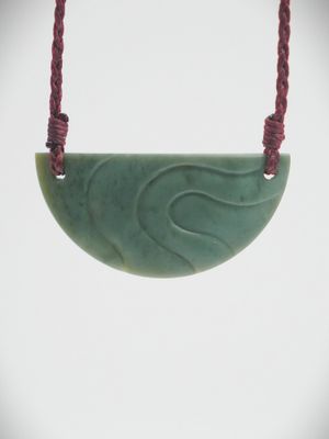 Moko Pounamu Kouma (Breastplate) NZ Genuine Inanga Greenstone - Arohanui