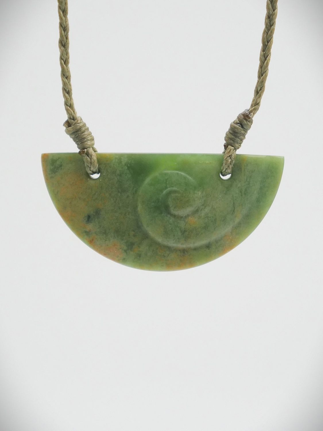 Moko Pounamu Kouma (Breastplate) NZ Genuine Kahurangi Putiputi Flower Greenstone - Taitoko