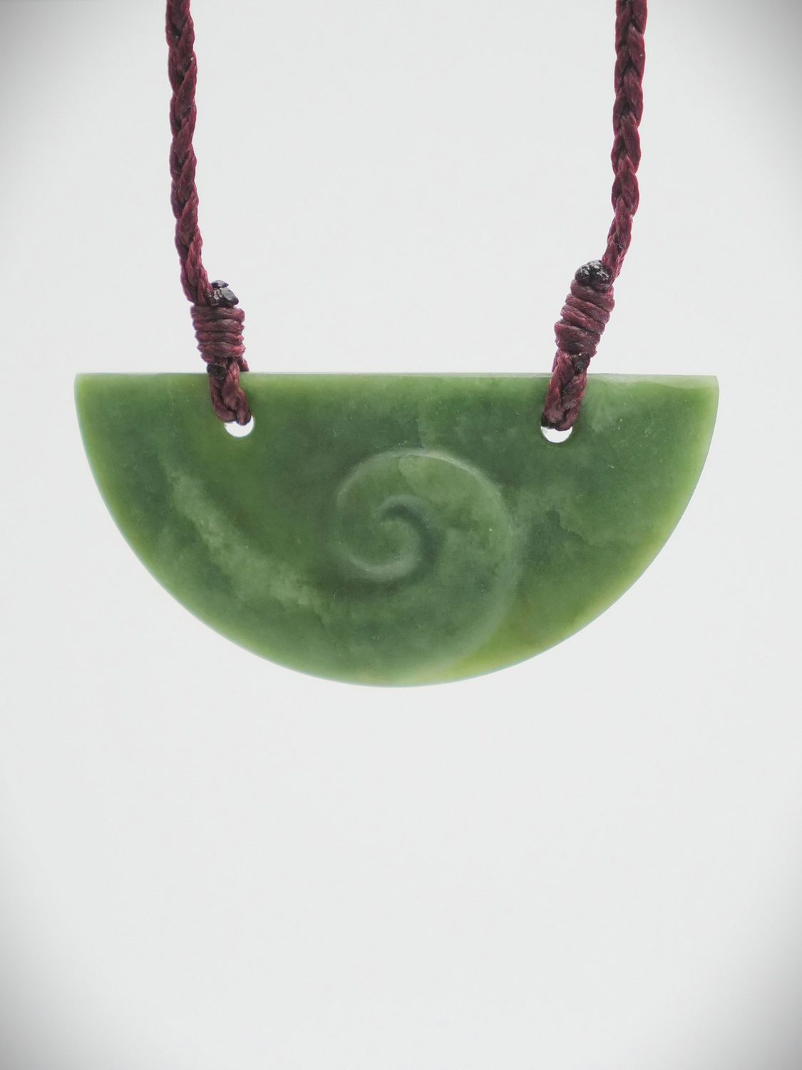 Moko Pounamu Kouma (Breastplate) NZ Genuine Marsden Flower Greenstone - Otematata