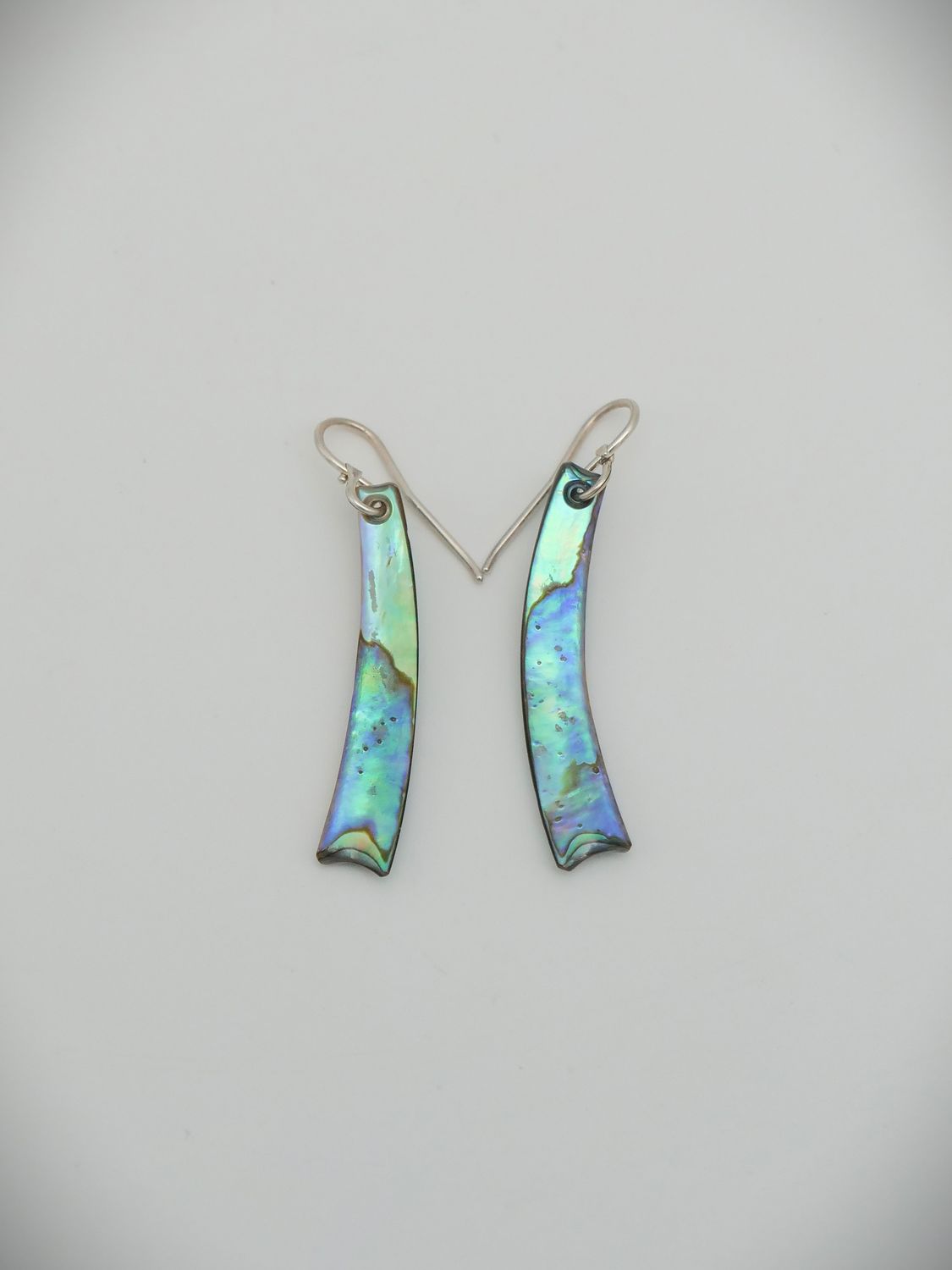 Moko Pounamu NZ Genuine Paua Sterling Silver Earrings 12068