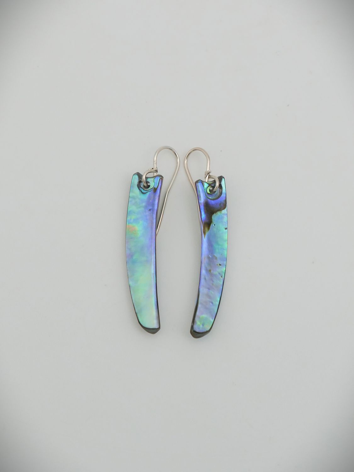 Moko Pounamu NZ Genuine Paua and Sterling Silver Earrings 12069