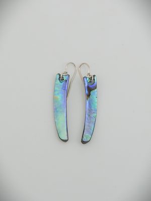 Moko Pounamu NZ Genuine Paua and Sterling Silver Earrings 12069