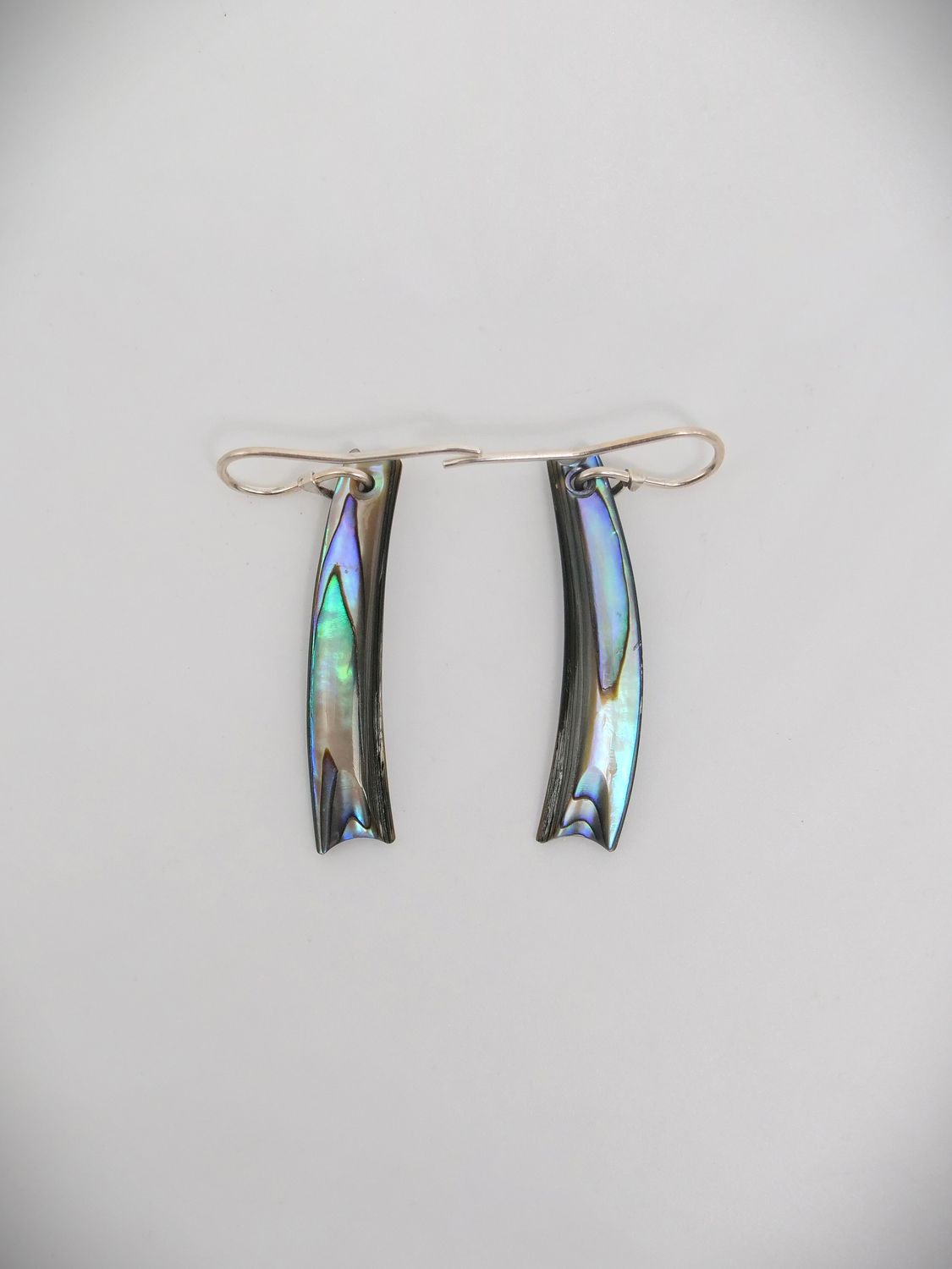 Moko Pounamu NZ Genuine Paua and Sterling Silver Earrings 12123