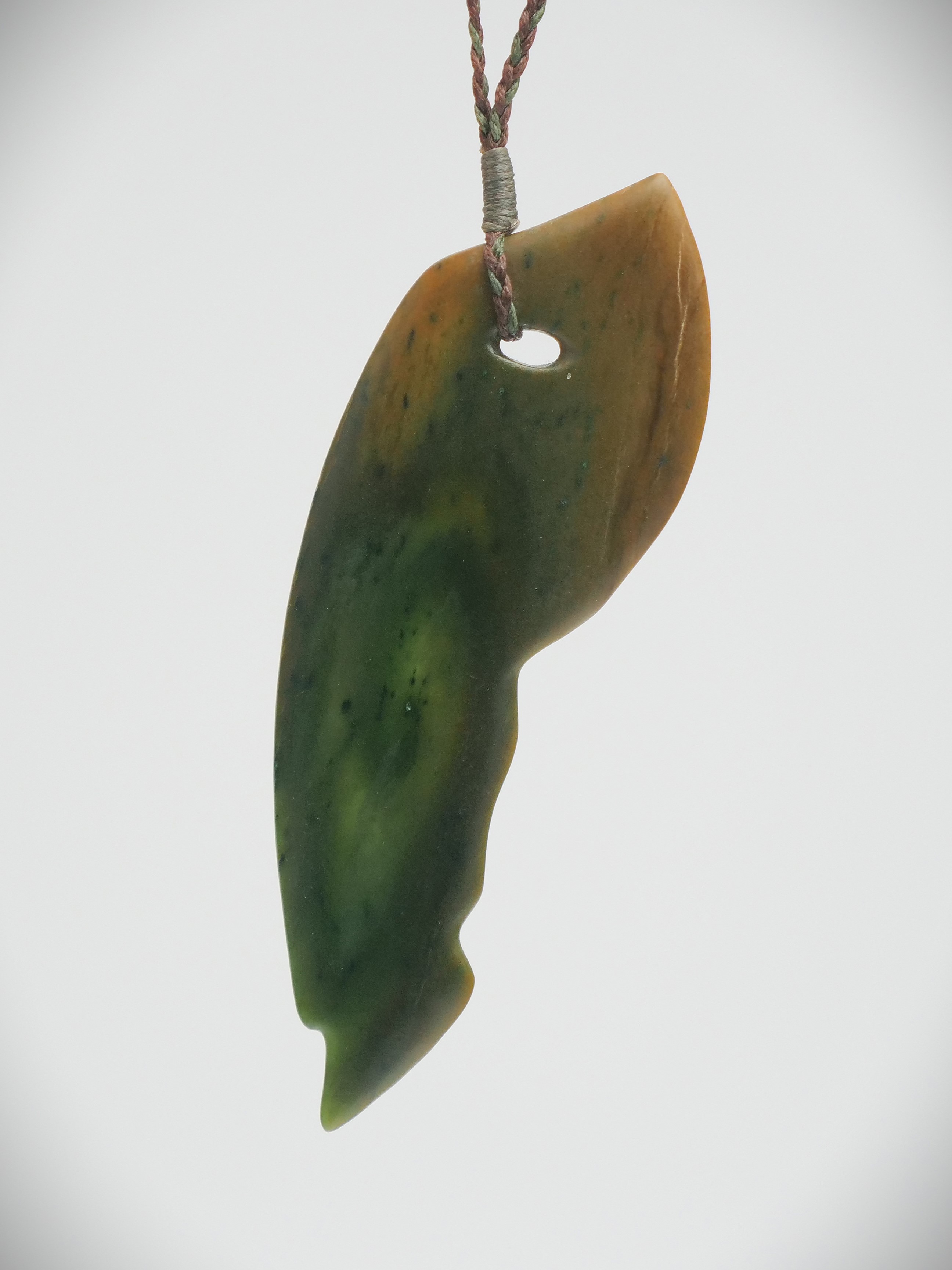 Moko Pounamu Contemporary Koru NZ Genuine Raukaraka Greenstone - Waimahana