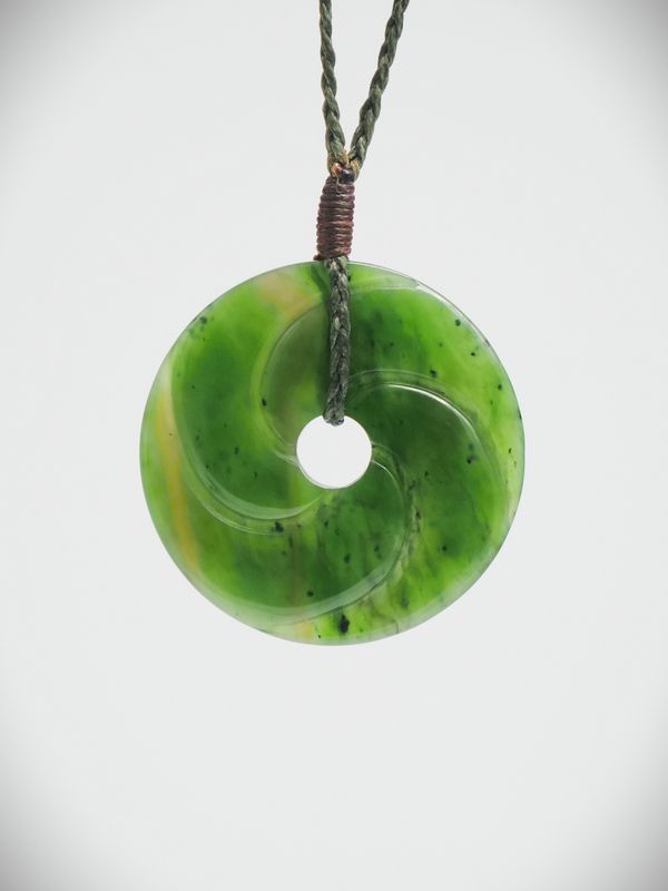 Moko Pounamu Porohita (Disc) NZ Genuine Kahurangi Greenstone - Waitane