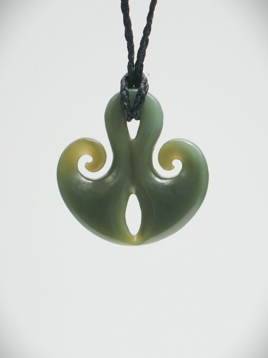 Moko Pounamu  Contemporary Design NZ Genuine Inanga Greenstone - Waitawa
