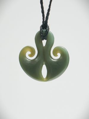 Moko Pounamu  Contemporary Design NZ Genuine Inanga Greenstone - Waitawa