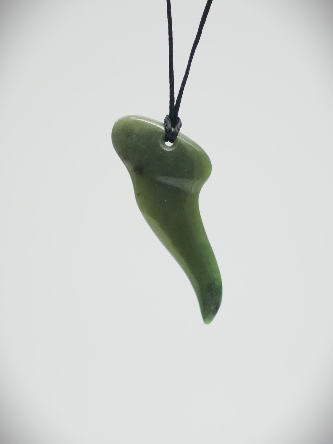 Moko Pounamu Shark Tooth NZ Genuine Inanga Pounamu - Rapuwai