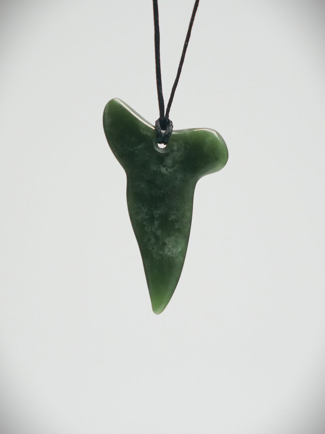 Moko Pounamu Shark Tooth NZ Genuine Kawakawa Flower Pounamu - Arowhenua