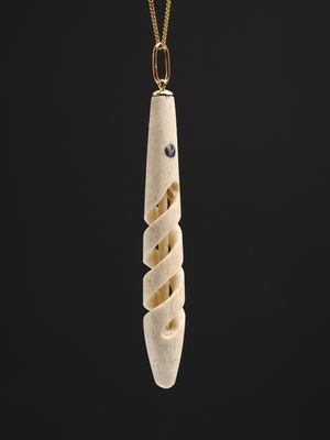 Moko Pounamu Whale Bone Carving - Maungati