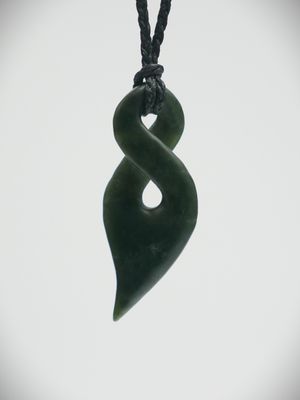 Moko Pounamu Contemporary single Pikorua NZ Genuine Kawakawa  Greenstone - Tawhiti