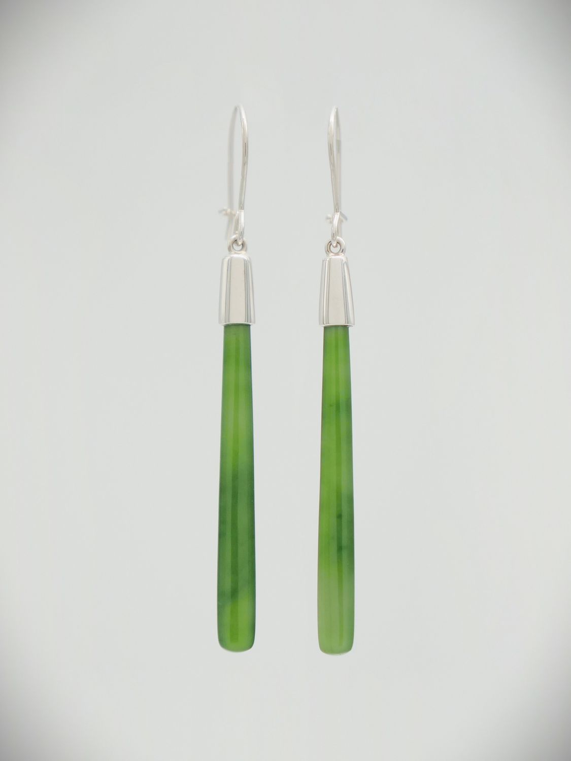 Moko Pounamu NZ Kahurangi Greenstone & Sterling Silver Earrings 12319