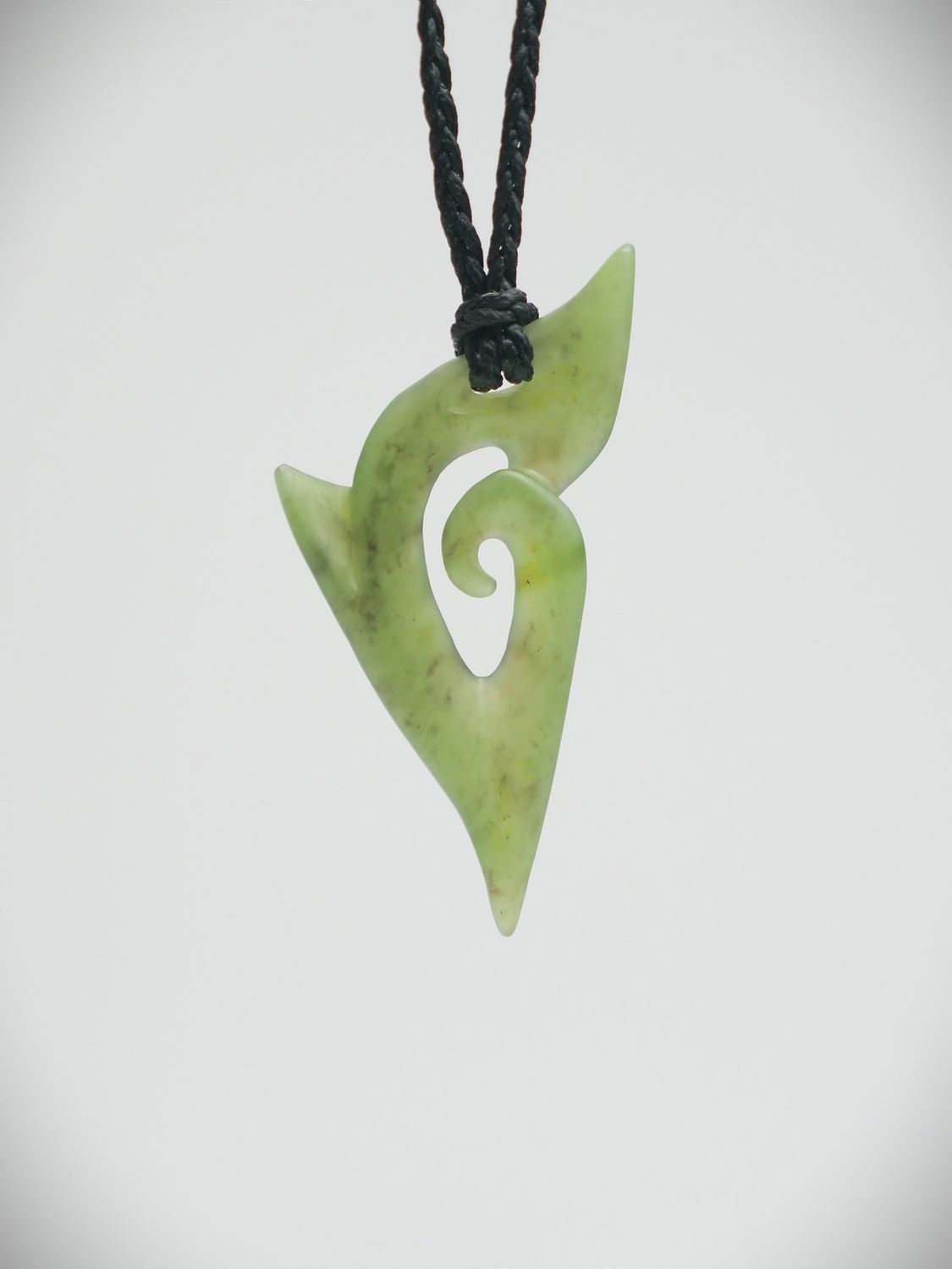 Moko Pounamu Contemporary  Koru NZ Genuine Totoweka Greenstone - Waipango