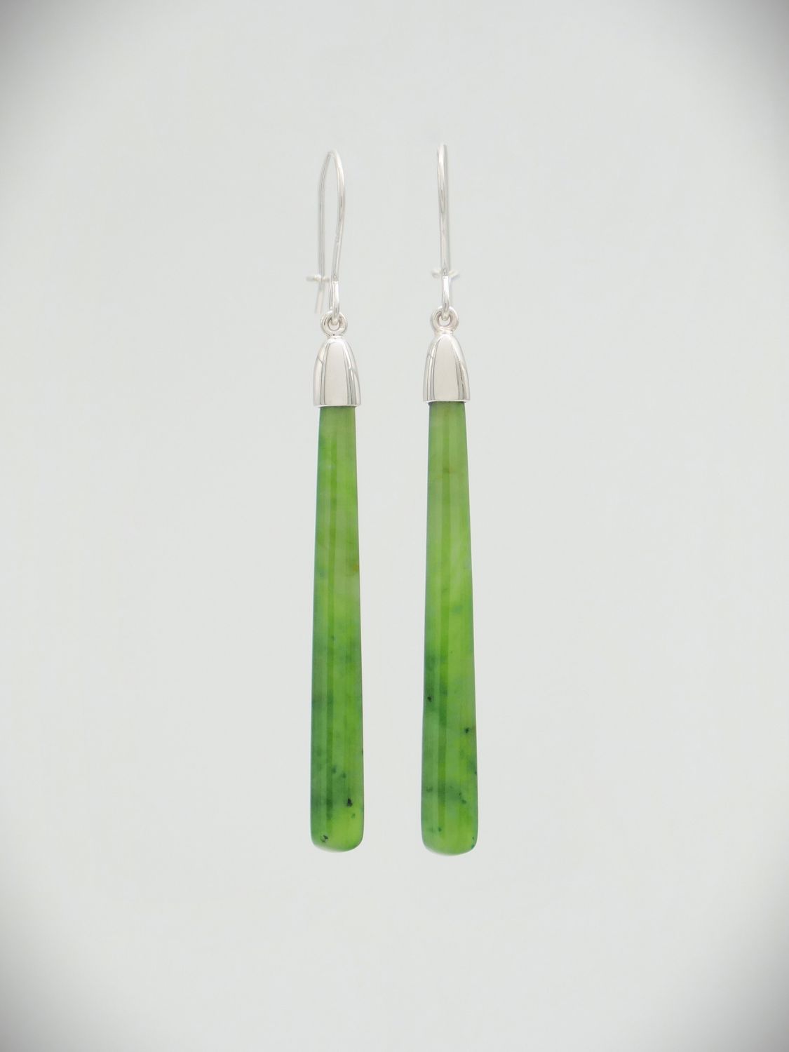 Moko Pounamu NZ Kahurangi Greenstone & Sterling Silver Earrings 12361