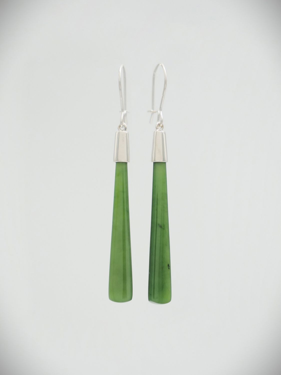 Moko Pounamu NZ Kahurangi Greenstone & Sterling Silver Earrings 12362