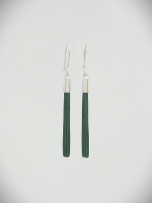 Moko Pounamu NZ Kawakawa Greenstone & Sterling Silver  Earrings 12363