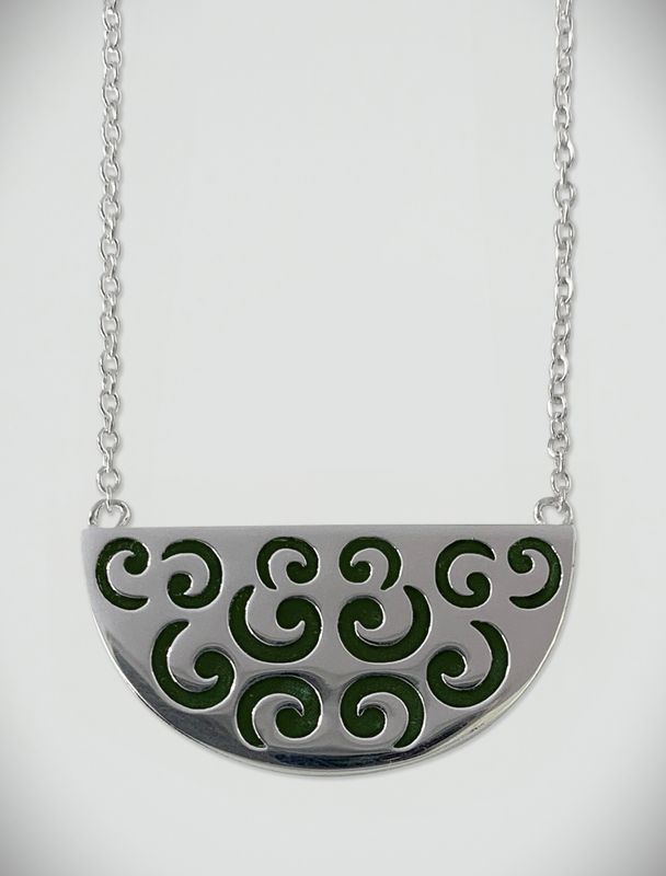 Moko Pounamu - I AM HOPE Sterling Silver and Pounamu Breast Plate 12384
