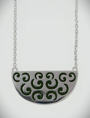 Moko Pounamu - I AM HOPE Sterling Silver and Pounamu Breast Plate 12384