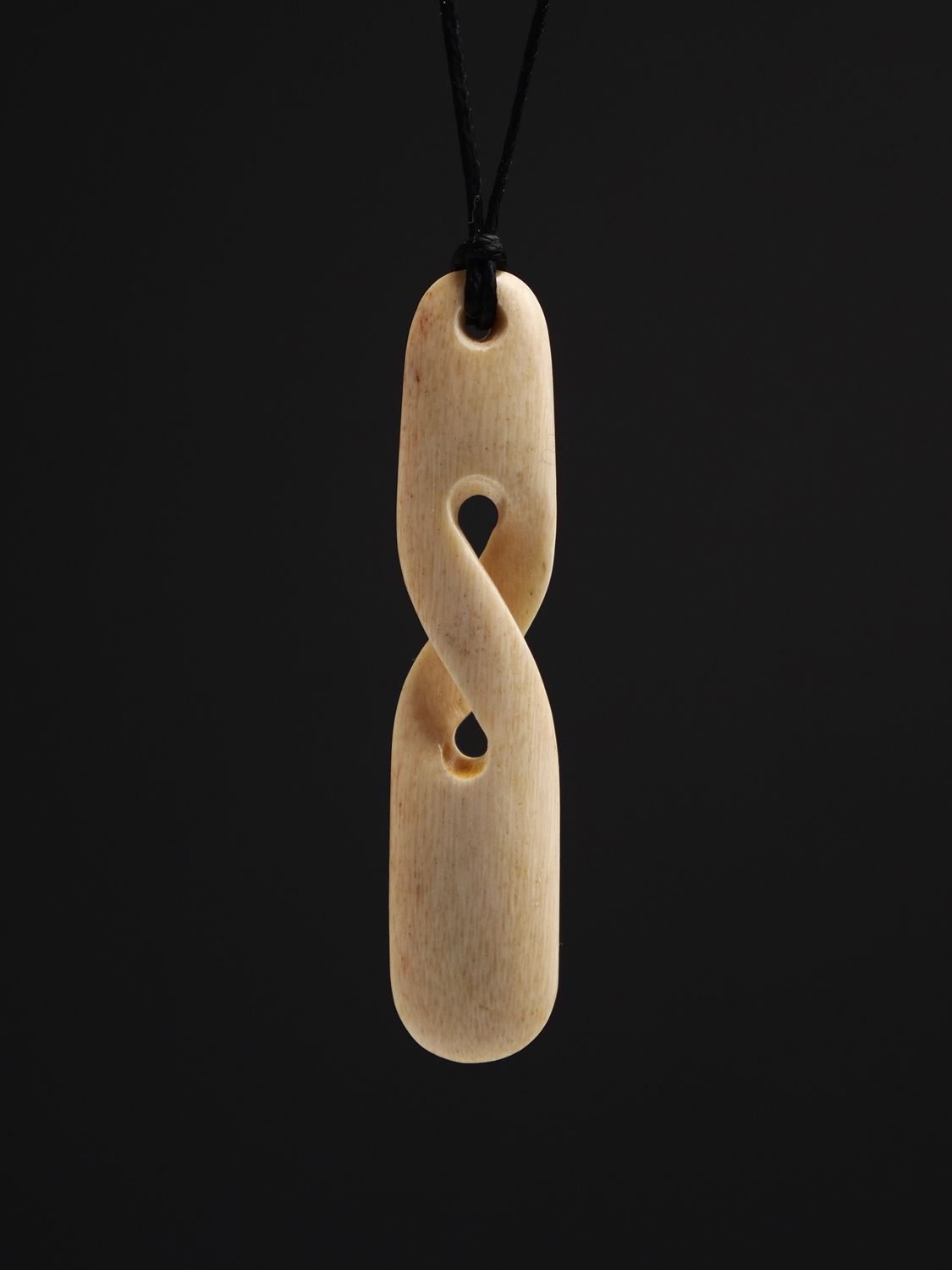 Moko Pounamu Pikorua (Twist) Whale Bone Carving - Hurunui