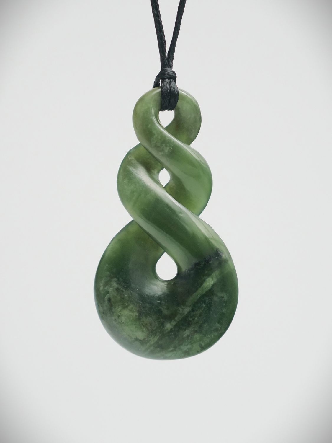 Moko Pounamu Double Pikorua NZ Genuine Kahotea Greenstone - Te Hapua