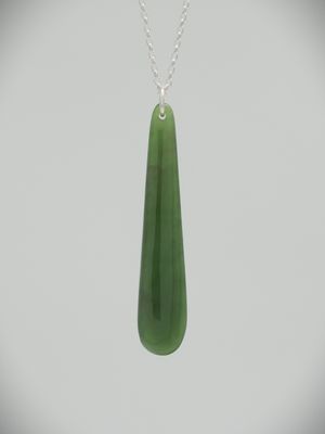 Moko Pounamu Roimata Teardrop NZ Genuine Kahurangi Greenstone & Sterling Silver - Ohoka