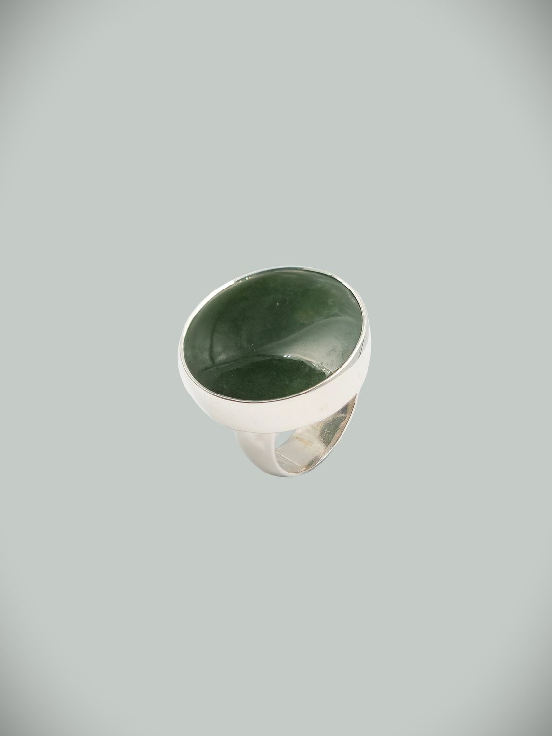 Moko Pounamu Gilt Jewellery Kawakawa Pounamu & Sterling Silver Ring