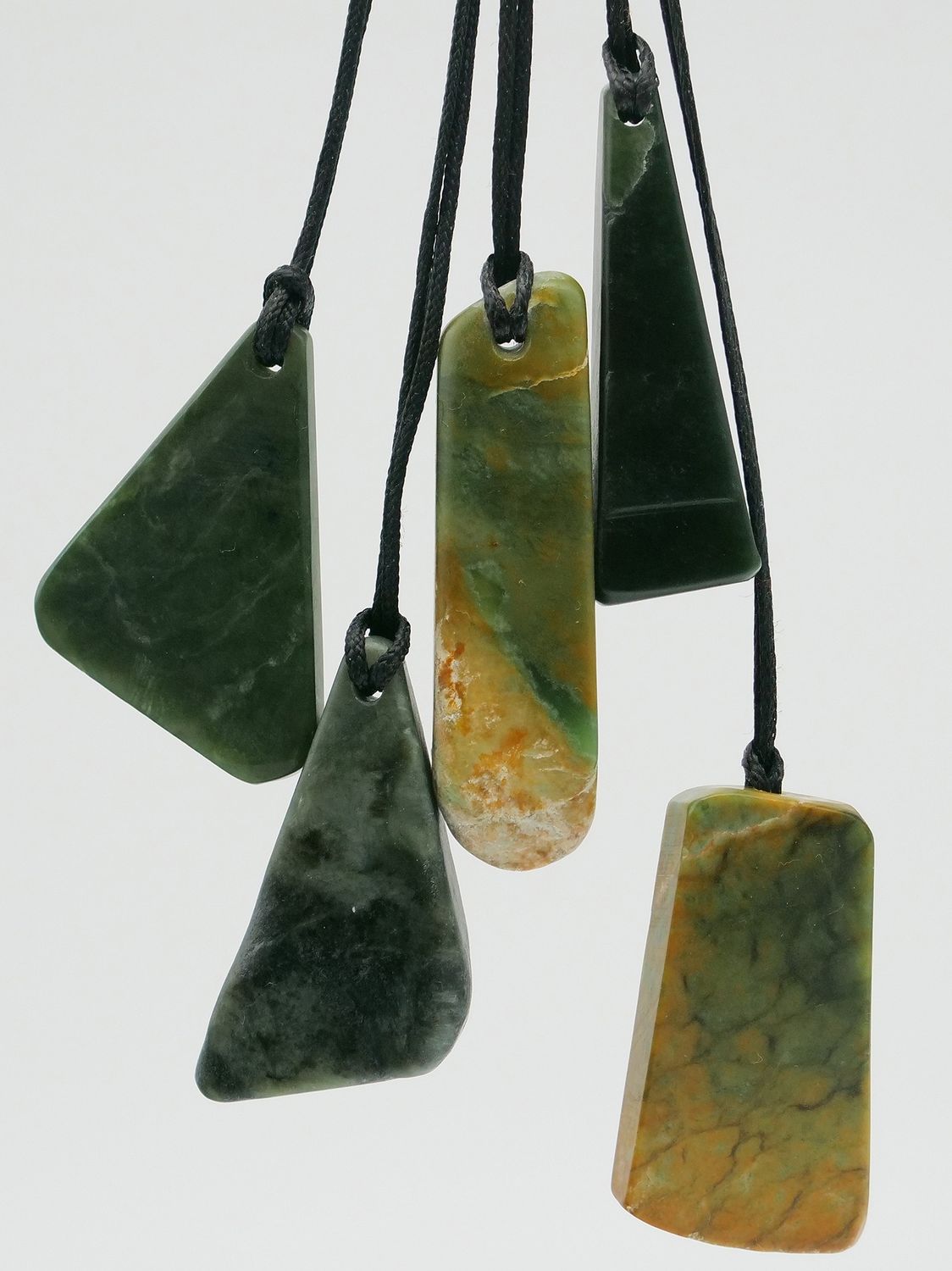 Moko Pounamu NZ Genuine Greenstone Tumbled pendant - Large