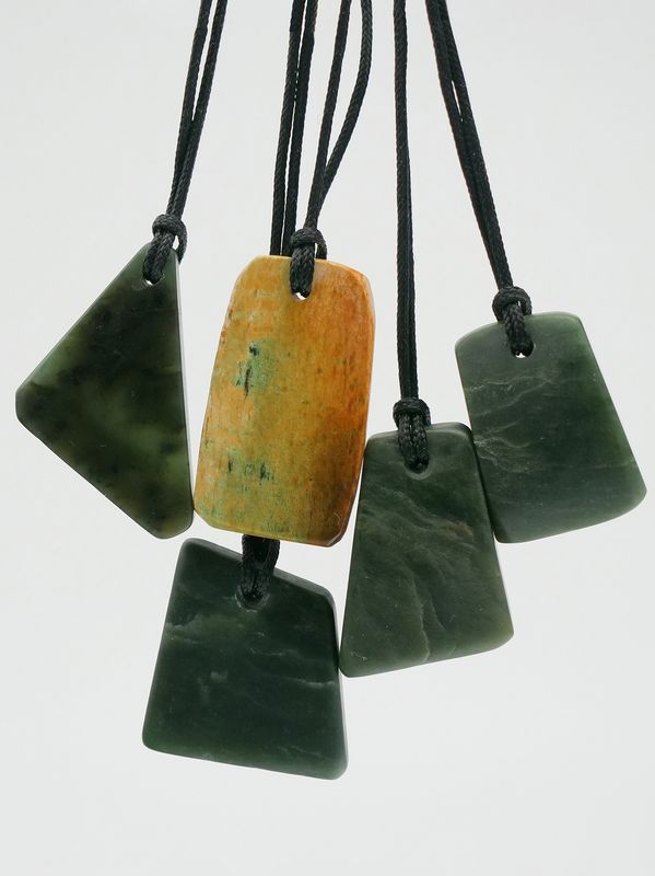 Moko Pounamu NZ Genuine Greenstone Tumbled pendant - Medium