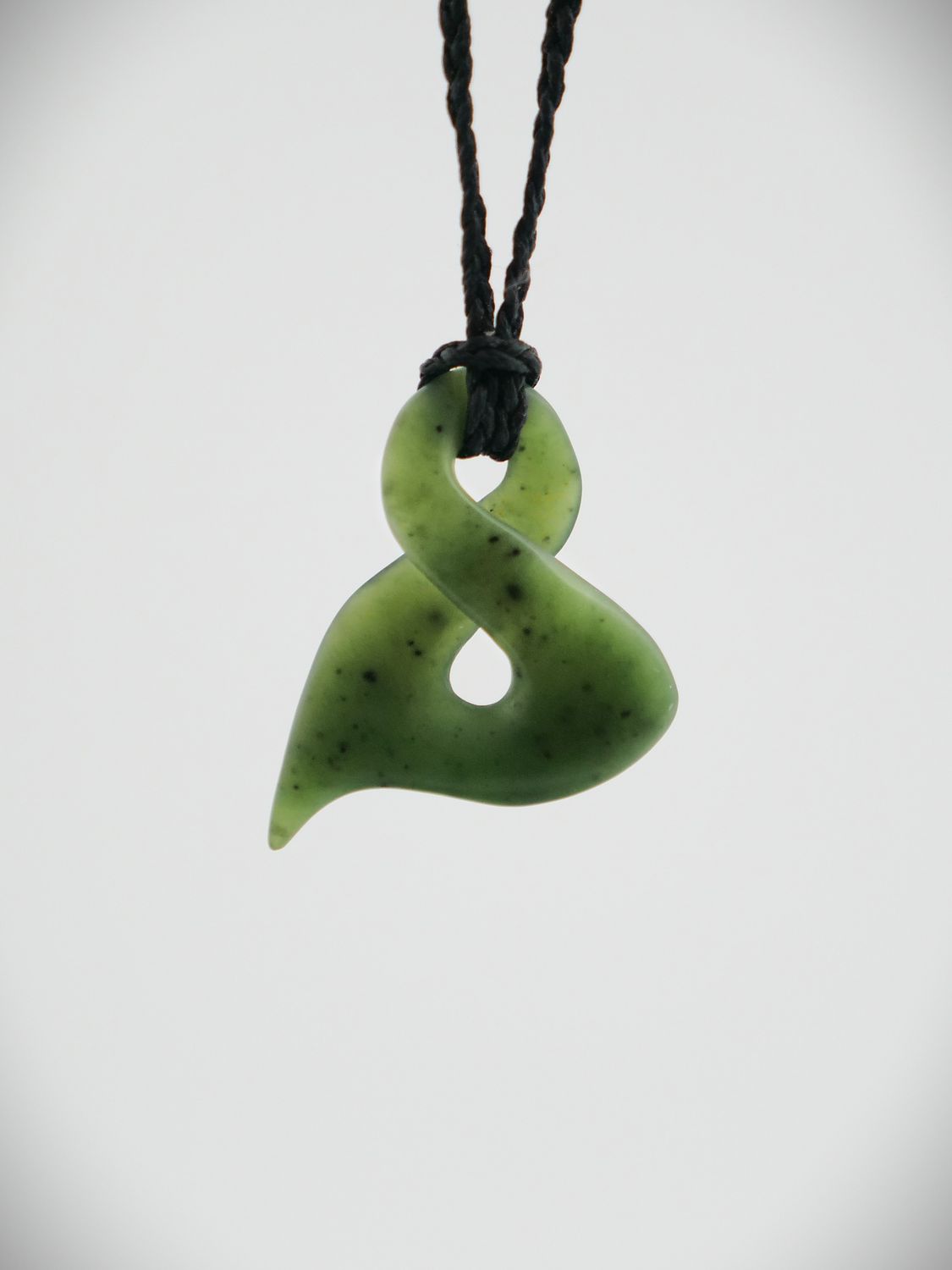Moko Pounamu Contemporary Double Pikorua NZ Genuine Kahurangi Greenstone - Remuera