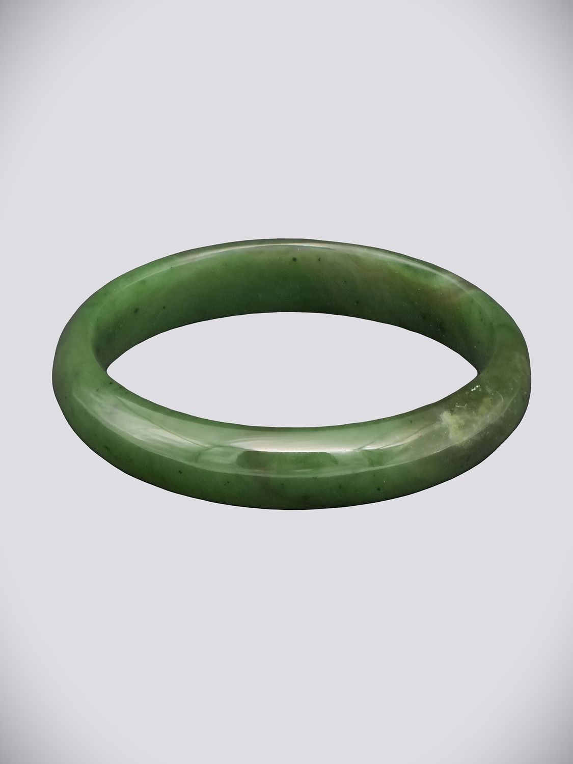 Moko Pounamu Solid Bangle NZ Genuine Kahurangi Greenstone - Aranui