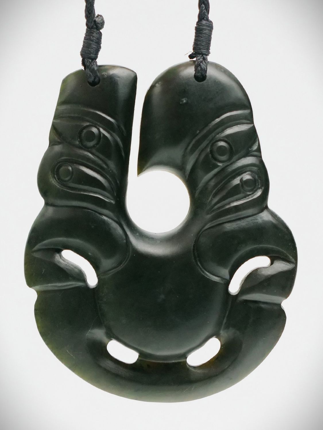 Moko Pounamu Hei Tiki NZ Genuine Kawakawa Greenstone - Waimairi