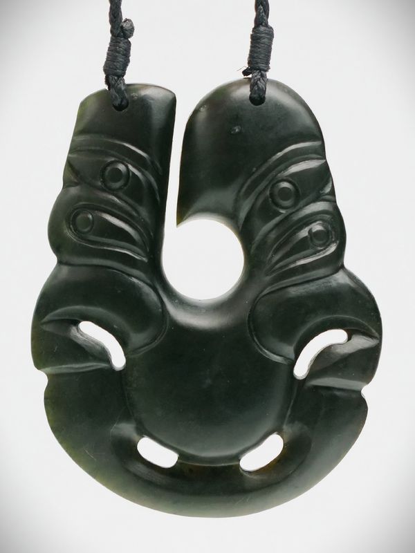 Moko Pounamu Hei Tiki NZ Genuine Kawakawa Greenstone - Waimairi