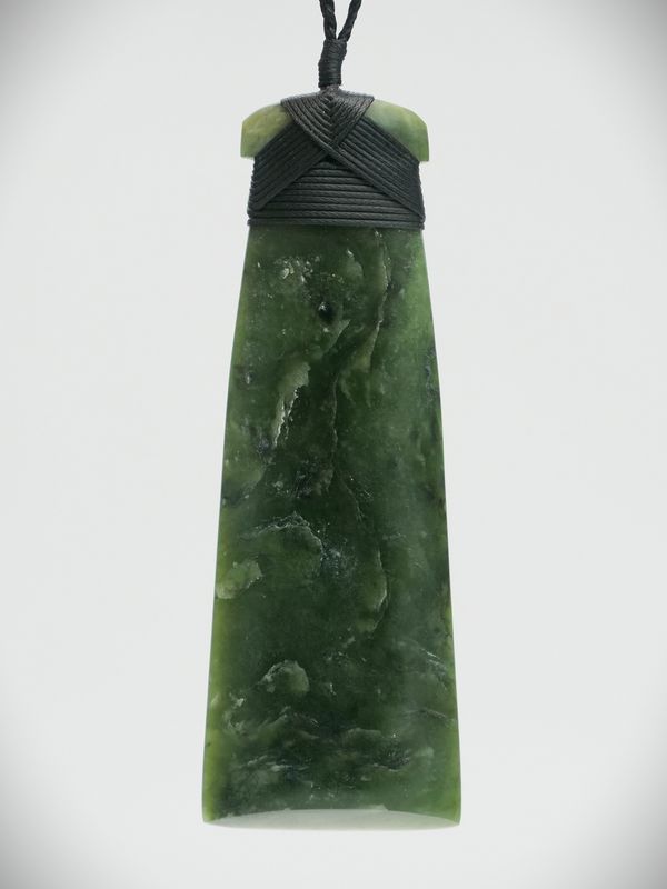 Moko Pounamu Toki NZ Genuine Kawakawa Greenstone - Matata