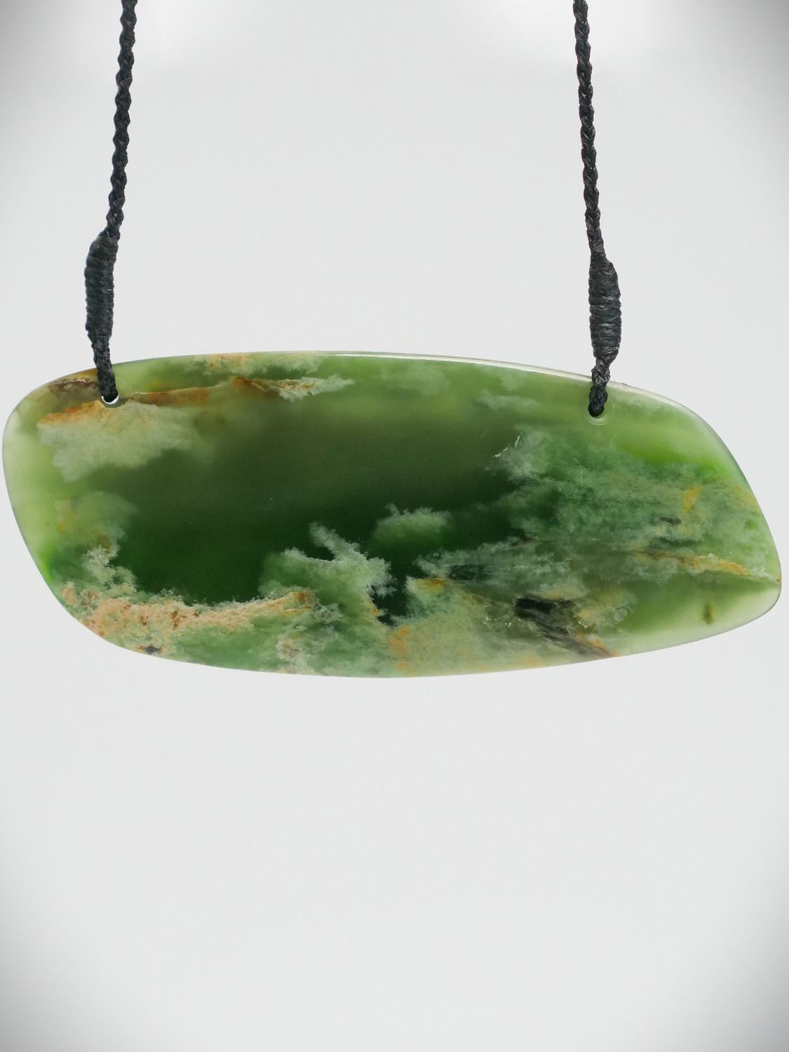Moko Pounamu Kouma Breastplate  NZ Genuine  Kahurangi Flower Greenstone - Takapu