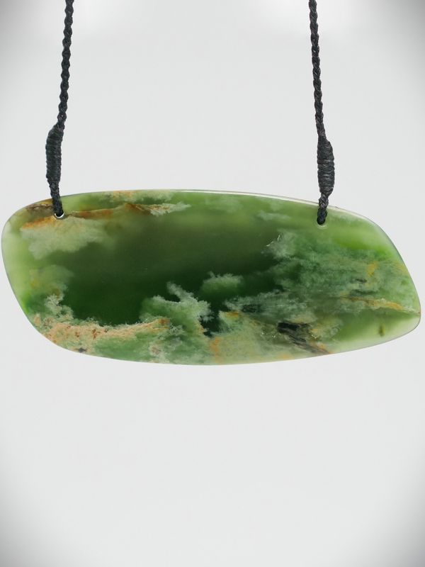 Moko Pounamu Kouma Breastplate  NZ Genuine  Kahurangi Flower Greenstone - Takapu