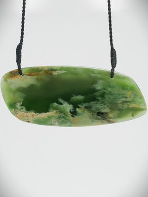 Moko Pounamu Kouma Breastplate  NZ Genuine  Kahurangi Flower Greenstone - Takapu