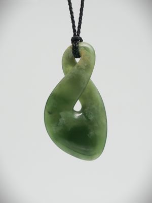 Moko Pounamu Contemporary Pikorua NZ Genuine Kahurangi Flower Greenstone - Timaru