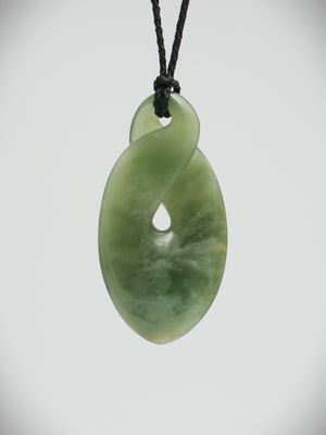 Moko Pounamu Contemporary Pikorua NZ Genuine Kahurangi Flower Greenstone - Wakatu