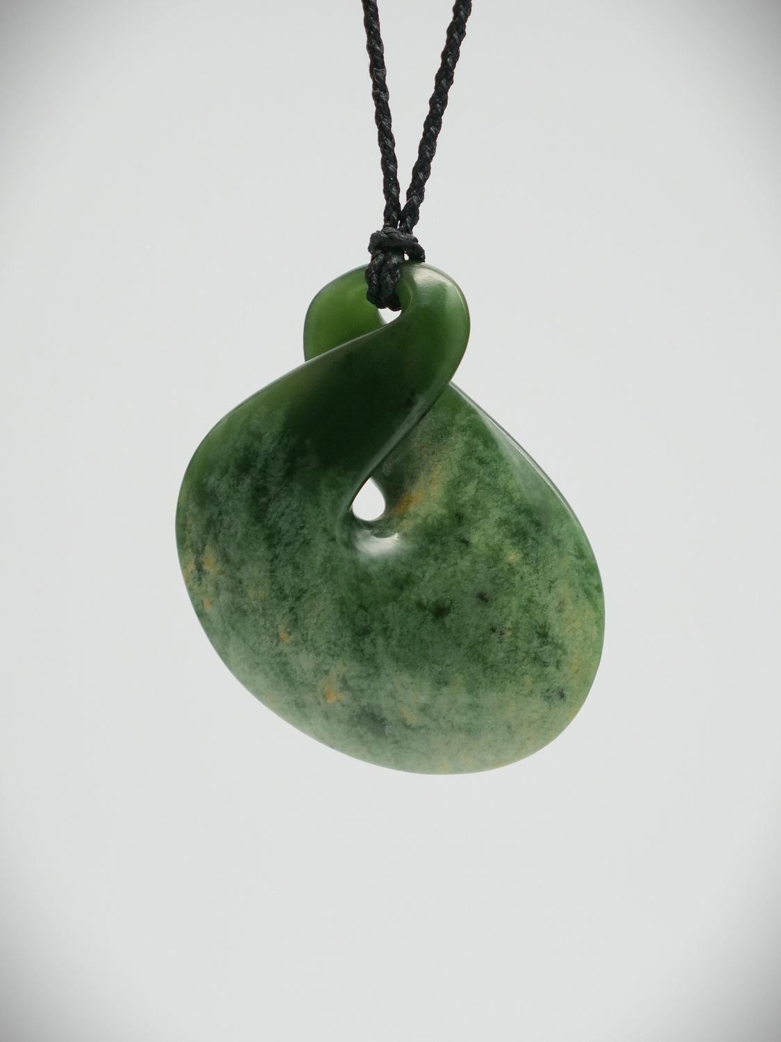 Moko Pounamu Contemporary Pikorua NZ Genuine Kahurangi Flower Greenstone - Waianiwa