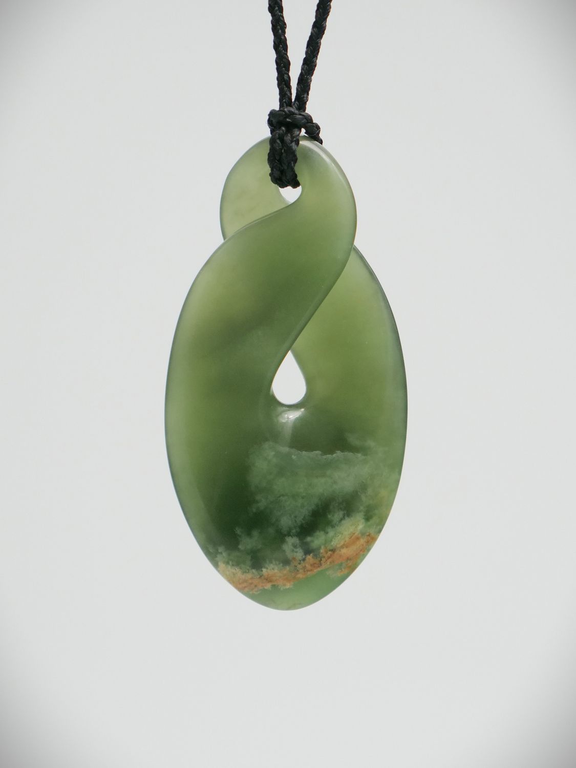 Moko Pounamu Contemporary Pikorua NZ Genuine Kahurangi Flower Greenstone - Taringatura