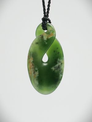 Moko Pounamu Contemporary Pikorua NZ Genuine Kahurangi Flower Greenstone - Taupata