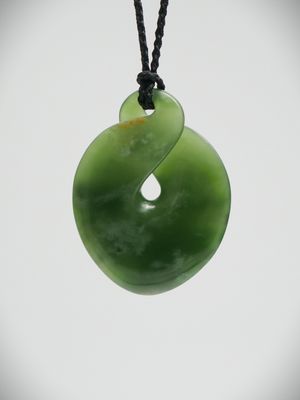 Moko Pounamu Contemporary Pikorua NZ Genuine Kahurangi Flower Greenstone - Harakeke