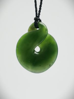 Moko Pounamu Contemporary Pikorua NZ Genuine Kahurangi Flower Greenstone - Otamahua