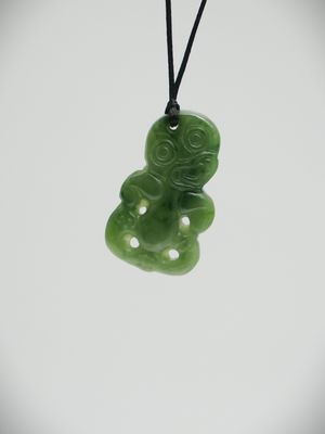 Moko Pounamu Pepe Hei Tiki NZ Genuine kahurangi Greenstone - Mangateretere