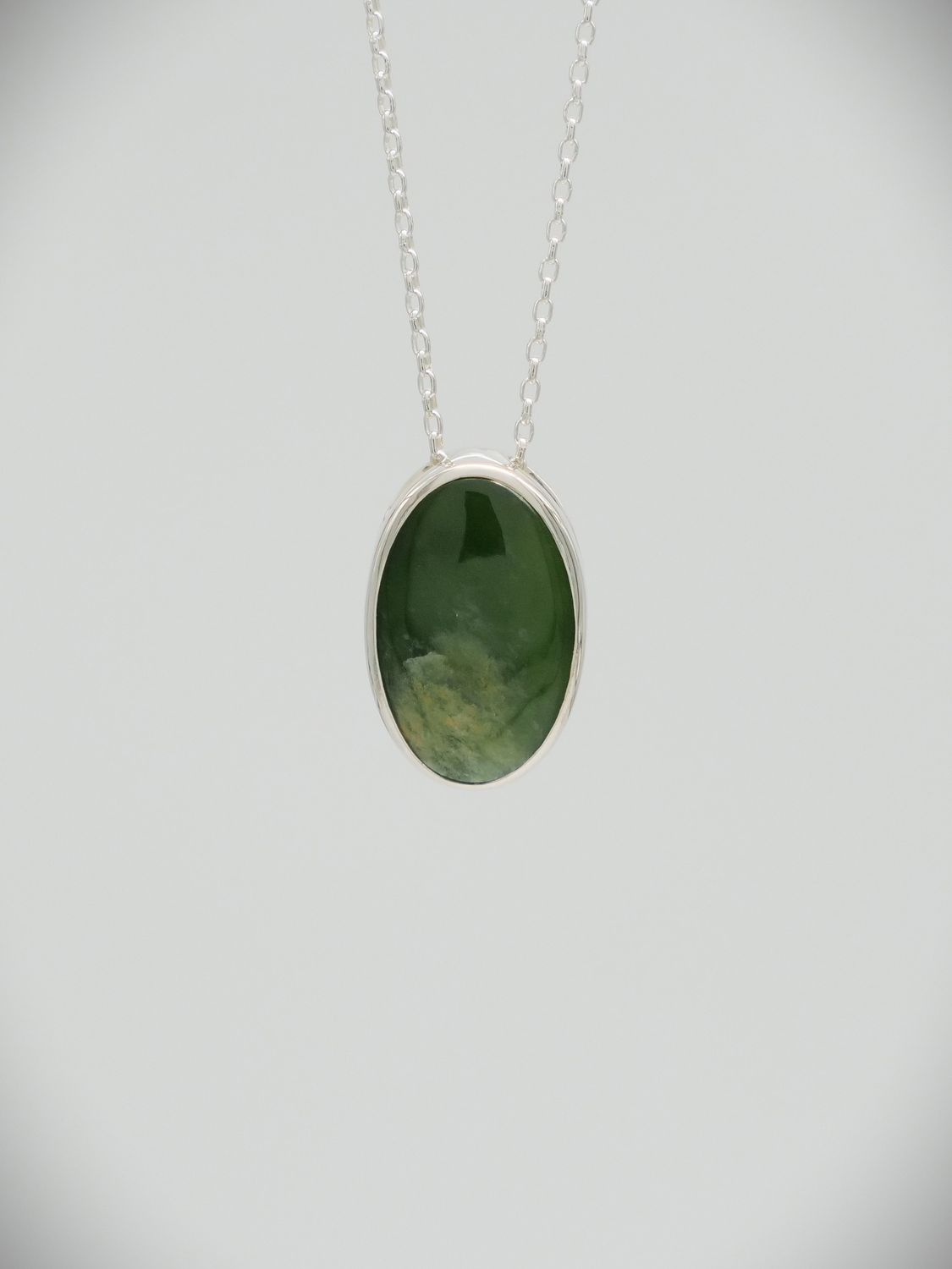 Moko Pounamu Gilt Jewellery Kahurangi Flower Greenstone & Sterling Silver Pendant 12602